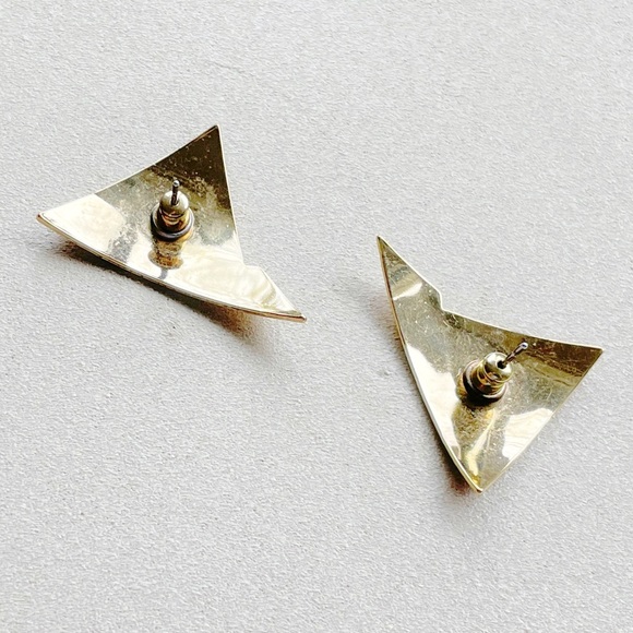 Red and Gold 80s Earrings - Picture 4 of 7